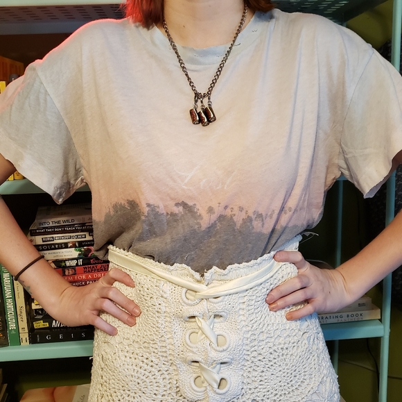 Super Soft Distressed Sunset Overwashed Tee - Picture 3 of 4